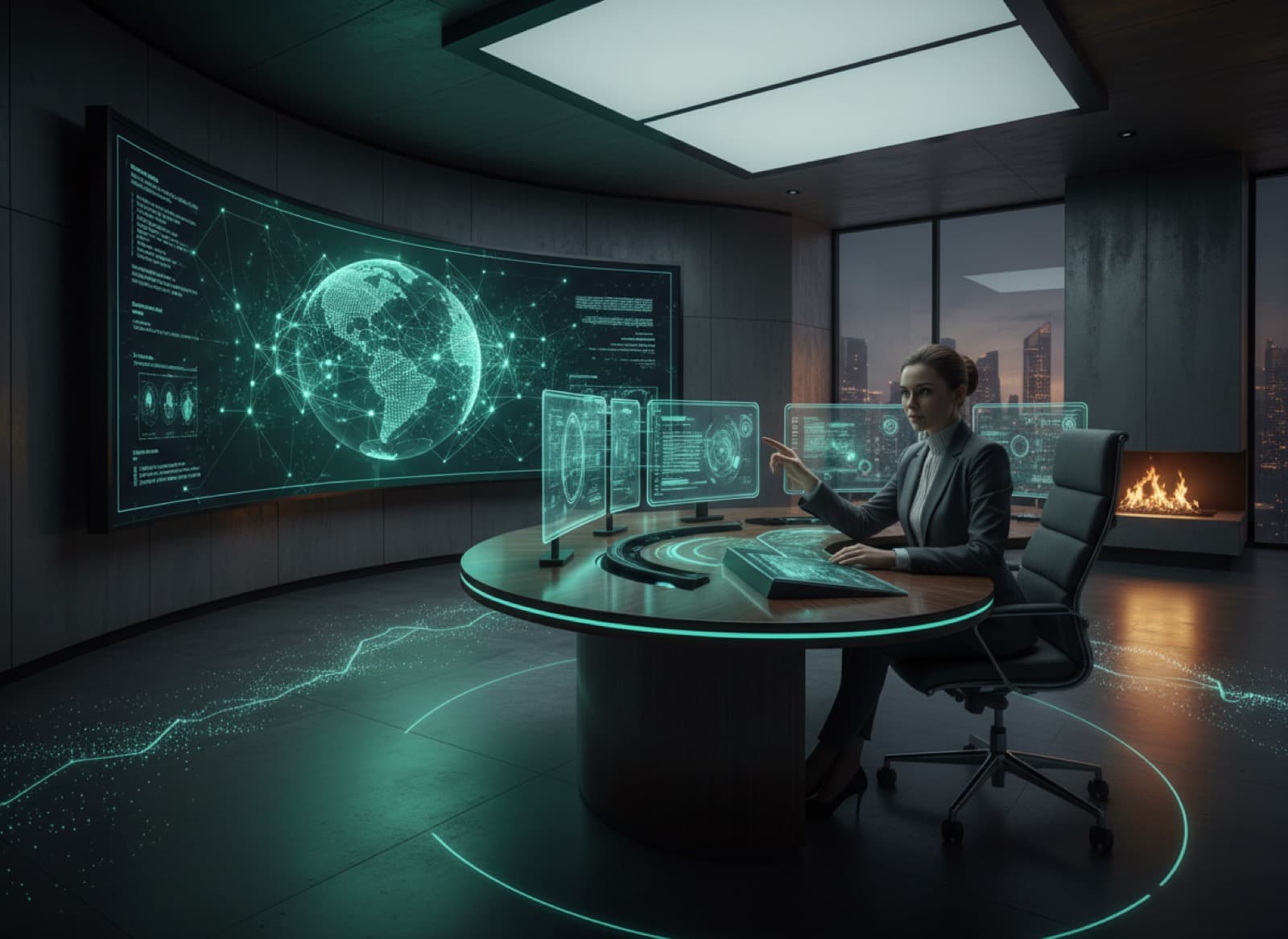 Editorial neo-finance scene for homepage module. (home hero).